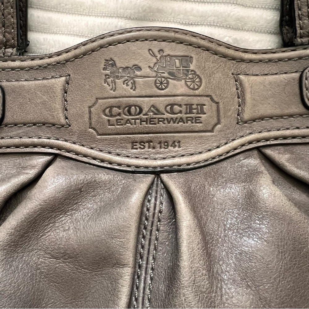 Coach Leatherware Metallic Gray Tote